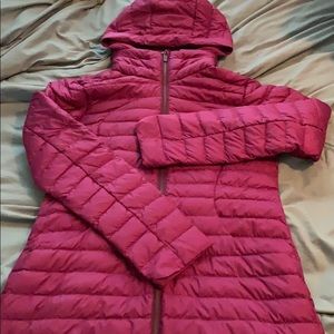 Magenta Pack It Down Long Jacket